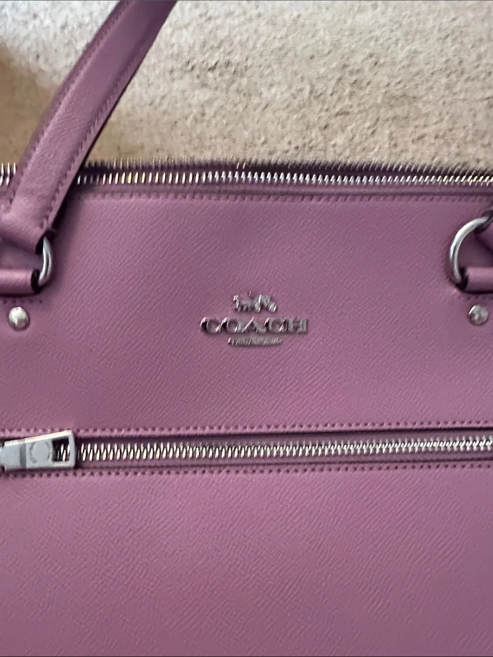 Coach Lilac Leather Tote Bag - Picture 2 of 9